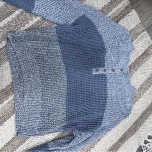 Aeropostale Blue Striped Button-Up Sweater